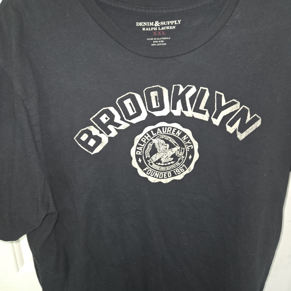 Ralph Lauren Denim & Supply Black Graphic 'Brooklyn' Tee